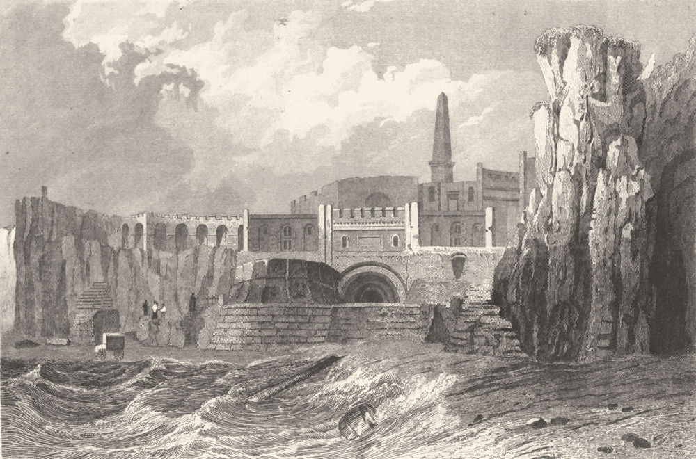 KENT. Margate Clifton Baths. Fine steel view. (Bartlett) 1830 old print